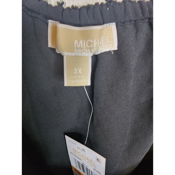 MICHAEL Michael Kors Black Clip Chiffon Off-Shoulder Blouse, NWT, 3X - Picture 4 of 7